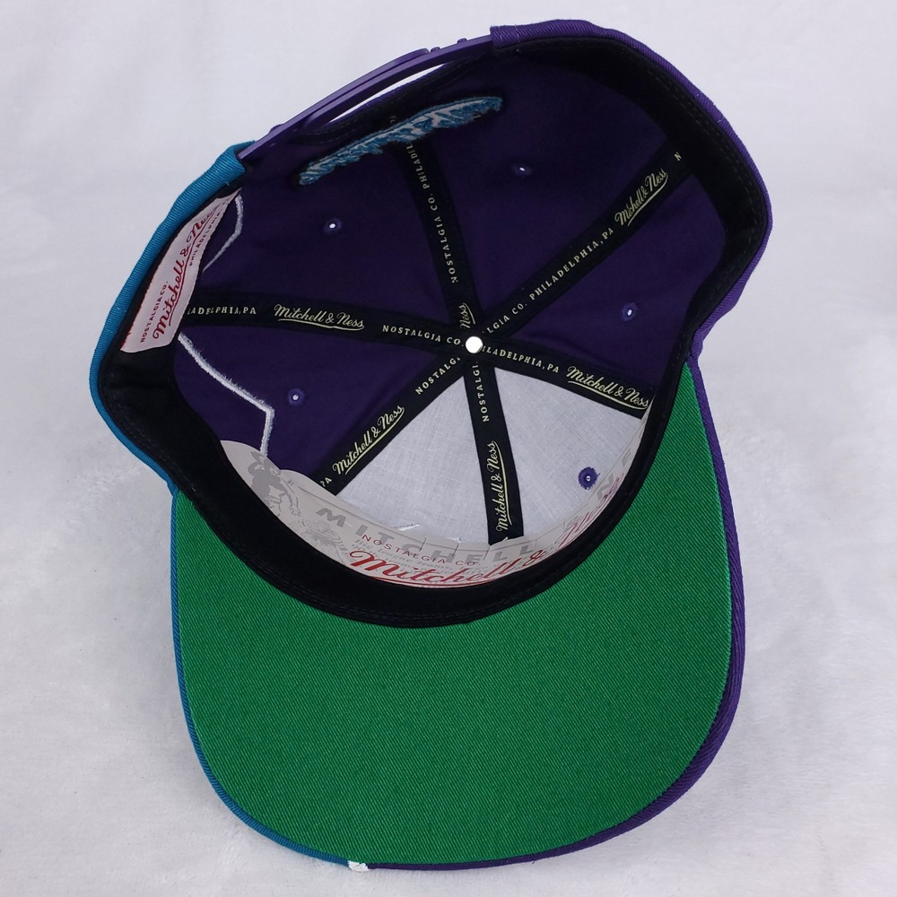 Charlotte Hornets Mitchell & Ness NBA Dad Hat Cap 3D Logo Cut Fabric Art New - Picture 9 of 9